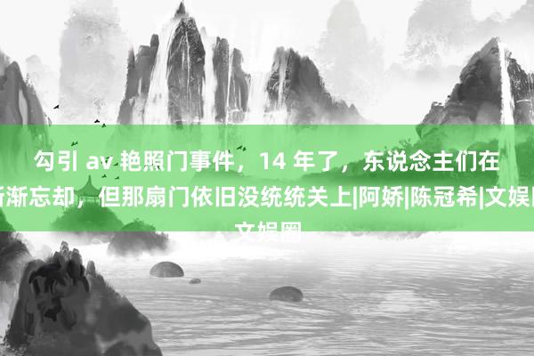 勾引 av 艳照门事件，14 年了，东说念主们在渐渐忘却，但那扇门依旧没统统关上|阿娇|陈冠希|文娱圈